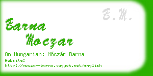 barna moczar business card