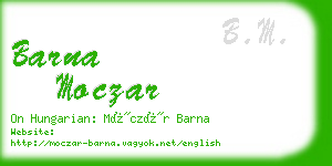 barna moczar business card